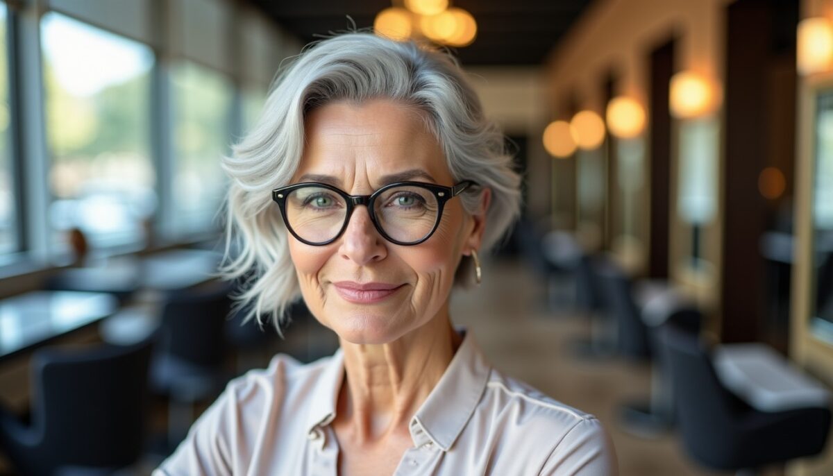 Styles de coiffures élégantes pour femmes seniors portant des lunettes